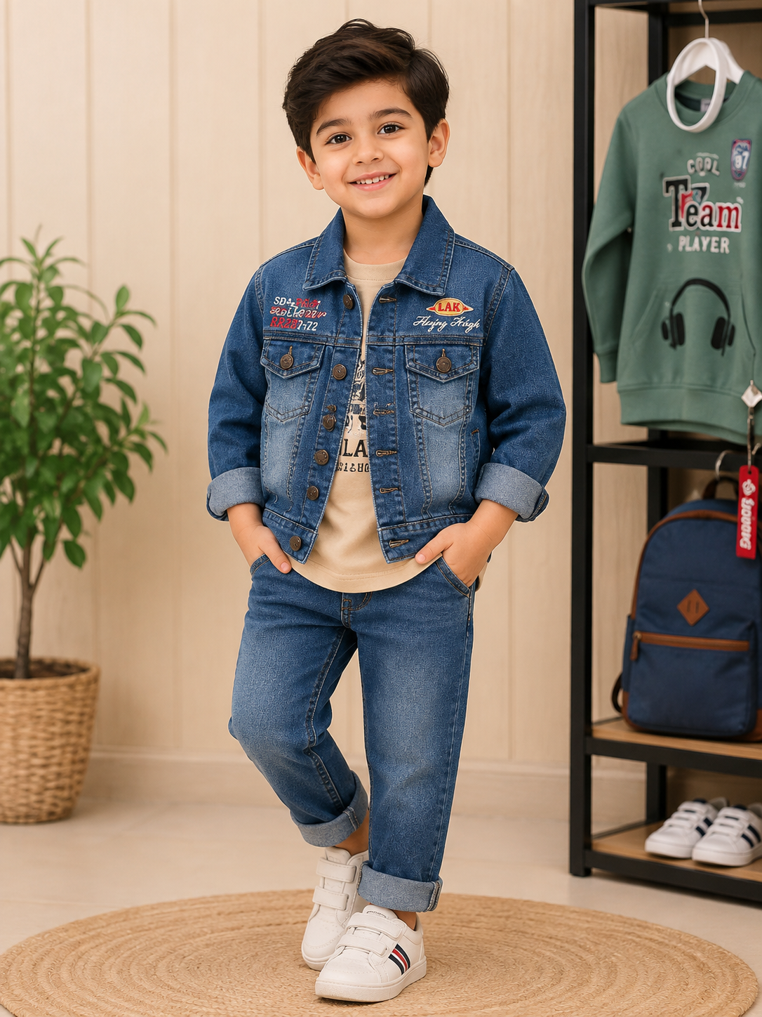 Boys Denim Jacket &amp; Jeans 3PC Set