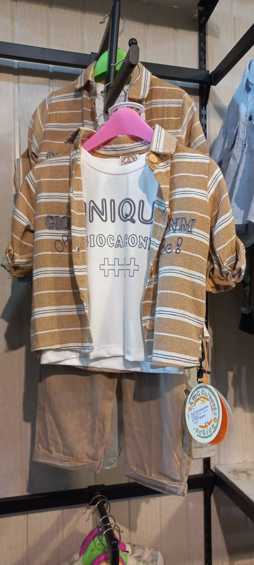 Boys Casual Striped Shirt &amp; Graphic T-Shirt Set