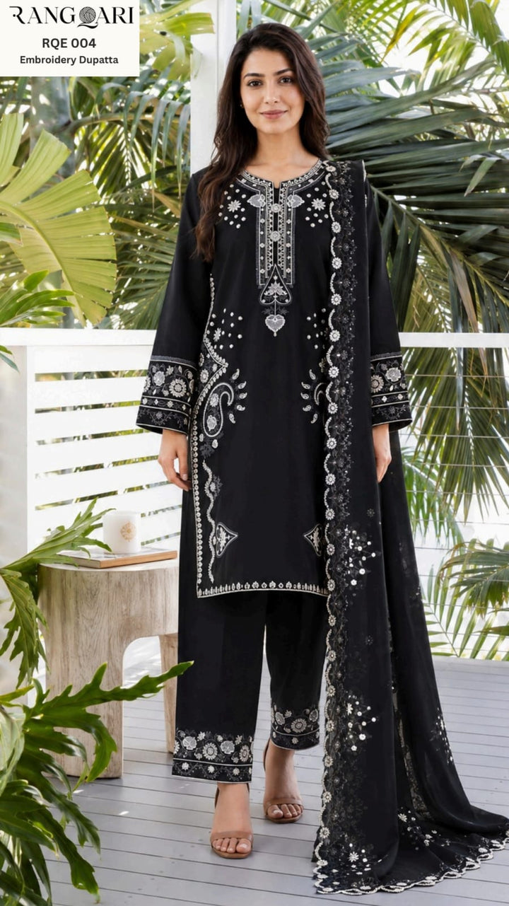 Women’s Embroidered Lawn 3-Piece Suit with Embroidered Dupatta