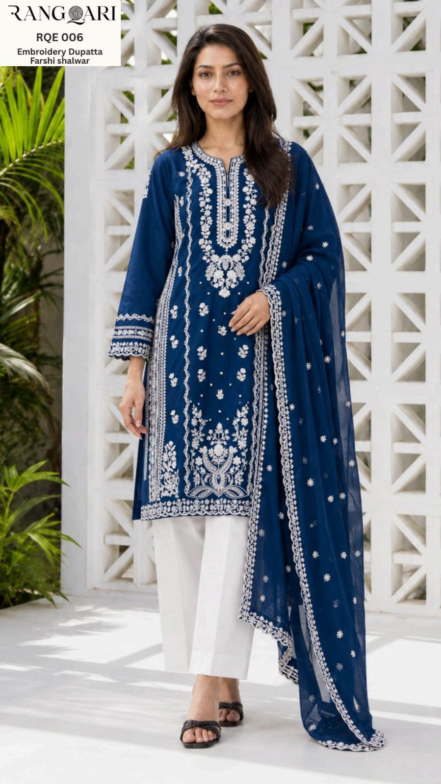 Women’s Embroidered Lawn 3-Piece Suit with Embroidered Dupatta