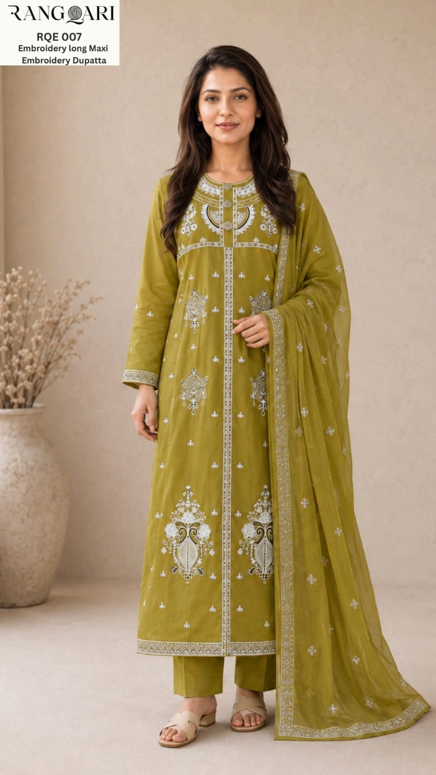 Women’s Embroidered Lawn 3-Piece Suit with Embroidered Dupatta