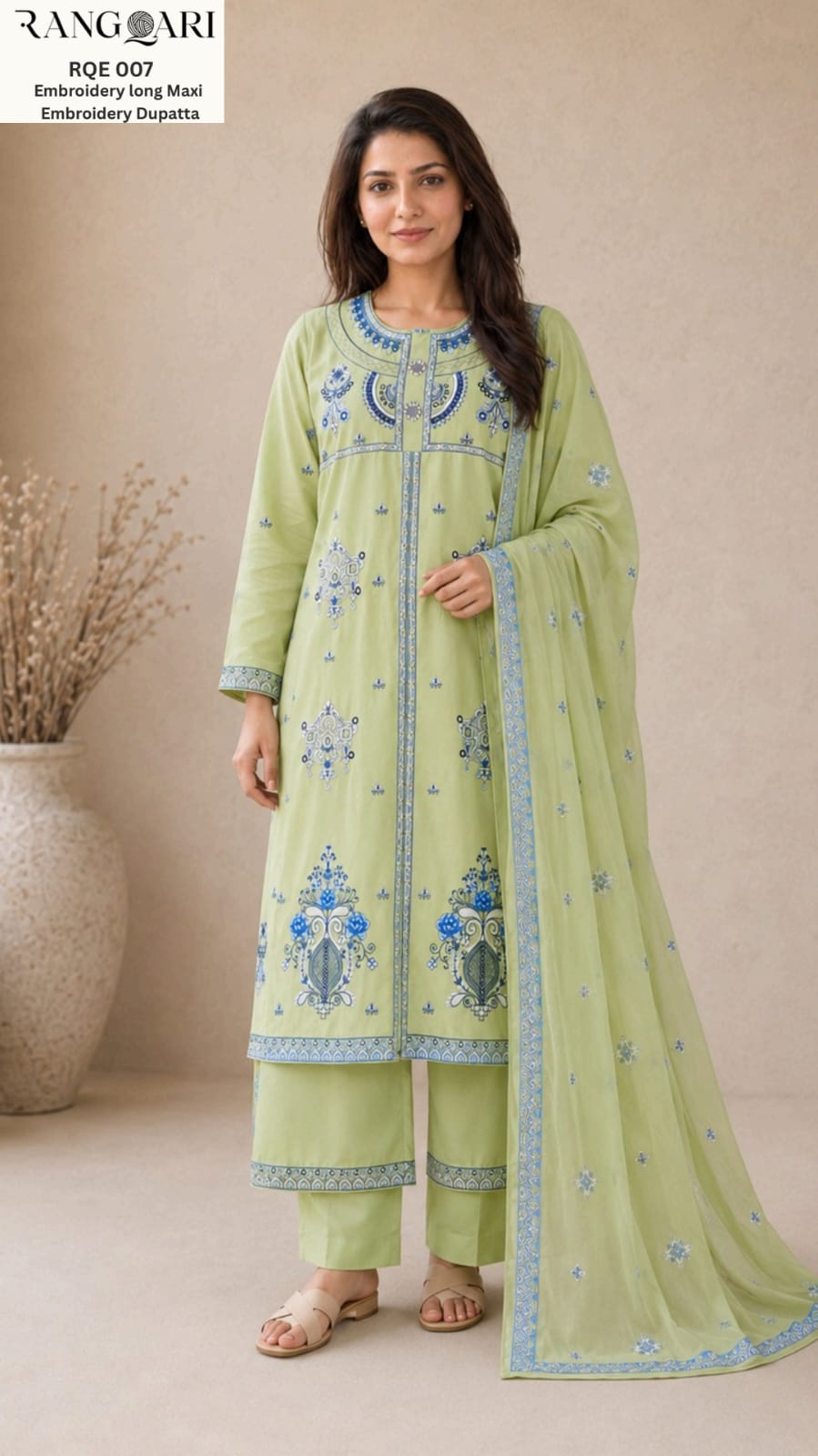 Women’s Embroidered Lawn 3-Piece Suit with Embroidered Dupatta