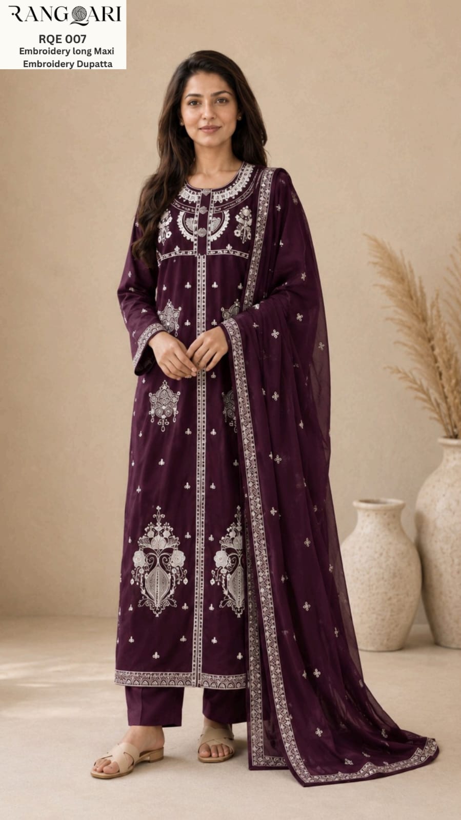 Women’s Embroidered Lawn 3-Piece Suit with Embroidered Dupatta